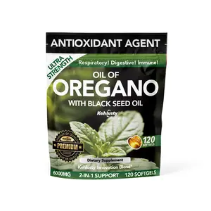 Oil of Oregano with Black Seed Oil | 6000mg High Potency 2-in-1 Softgels | 20:1 Extract Rich in Carvacrol & Thymoquinone | Immune & Respiratory System Support | 120 Softgels