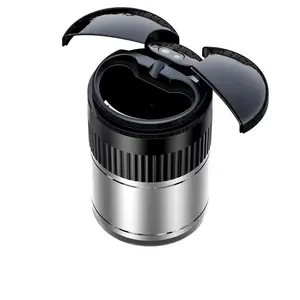 Car Smart Ashtray Automatic Opening Closing Infrared Sensor USB Rechargeable Smokeless Light-Sensitive Mirror Ashtray With Cover