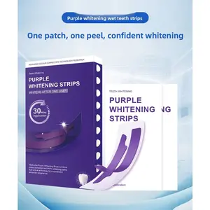 New V34 Purple Whitening Dental Strips Focus on Teeth Whitening and Removing Stains and Plaque Purple Teeth Whitening Strips