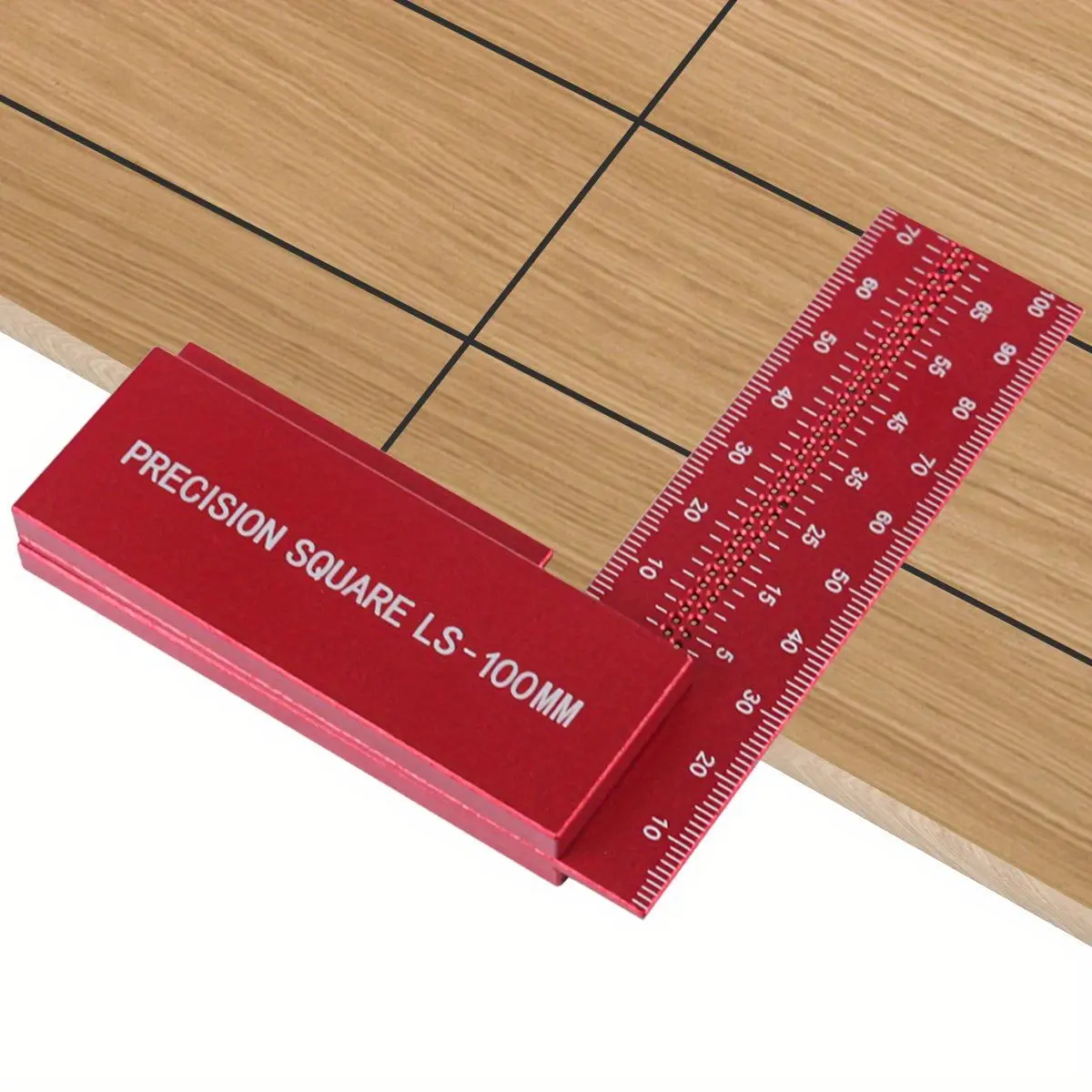 Woodworking Precision Cross Calibration Ruler, Precision Square, T-type Scribing Marking Gauge, Durable Aluminum Height Measurement Tool, Professional Hand Measuring Tool