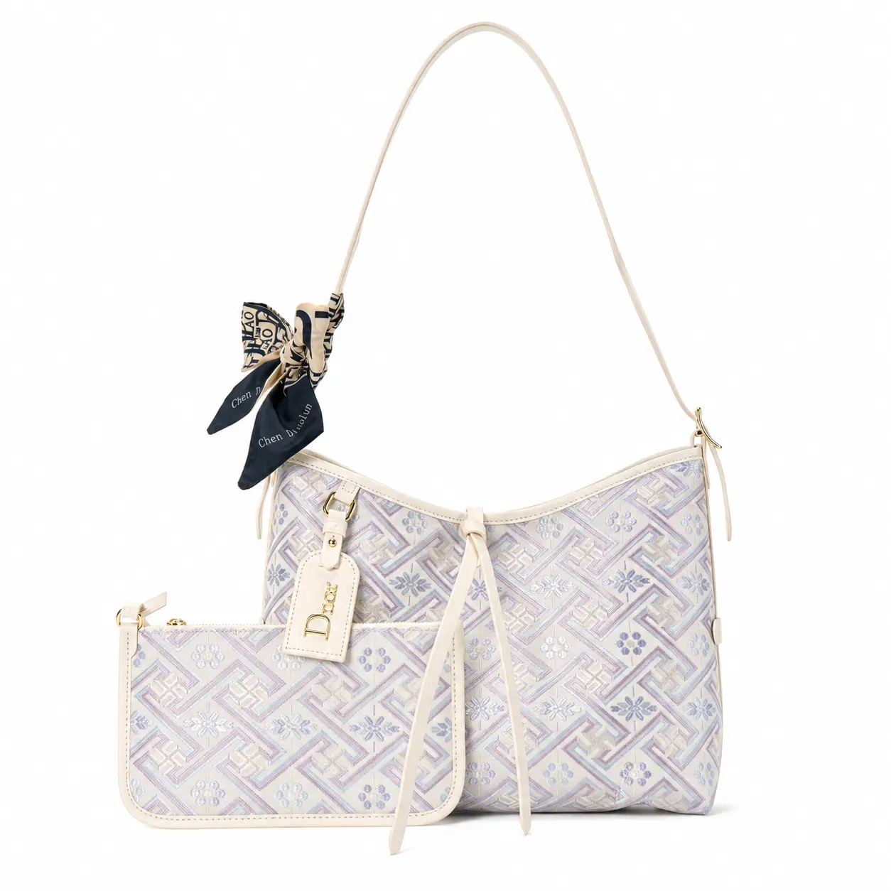 ORIWEAVE Handwoven Brocade 2-in-1 Hobo Bag with Artisan Texture, for Work, Travel & Everyday Chic