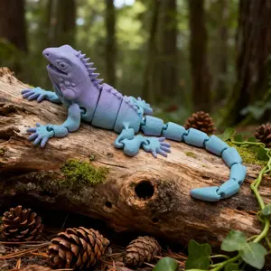 3D Printed Realistic Multicolor Lizard Figurine, Movable Joints Mini Desktop 3D Printed Stuff, Ornaments Decorations for Sports & Outdoor Gear Accessorizing