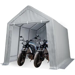 Carport Portable Storage Shed, 10x15 FT Storage Shelter, Roll-Up Zipper Doors, All-Season Protective Car Tent Tarp, Sturdy Metal Frame, Waterproof Carport for Motorcycle, Bike, Garden Tools