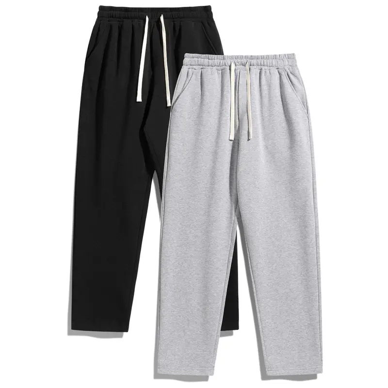 Men’s 2-Pack Wide Casual Jogger Sweatpants - Minimalist Versatile, Solid Color, Regular Fit Men’s Baggy Comfy Pants, Streetwear Essential Trousers with Loose Fit, Soft Fabric, Drawstring Waist, Pockets, Athleisure Bottoms, Minimalist Versatile Jogger,soho