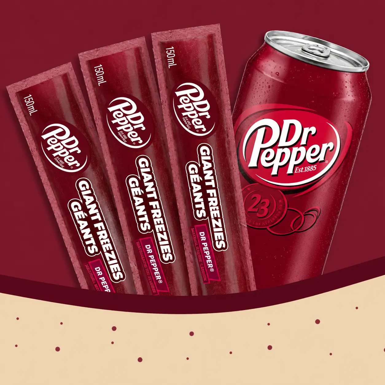 Kisco Dr Pepper Giant Freeze Pops Candy - 10-Pack, 5.5 oz Ice Pops Kisco Dr Pepper Giant Freeze Pops Candy - 10-Pack, 5.5 oz Ice Pops