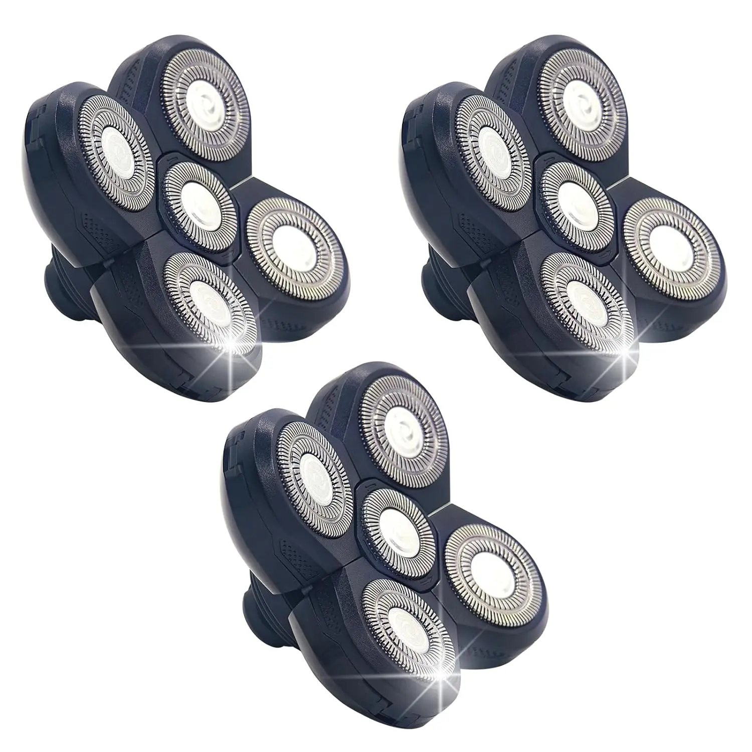 3 Pack Replacement Blades for Freebird Head Shaver, 5-Blade Electric Razor Refills Compatible with Freebird Flex Series for Bald Men