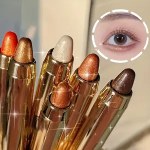 2 In 1 Pearly Eyeshadow Lipstick Stick Pencil Waterproof Glitter Matte Makeup High Pigmented Eyelid Under Crease Pen For Music Festival Compact Cosmetic - 01