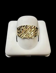 Ali Jewelers 10 Karat Gold Nugget Chunky Statement Gold Ring - 1.5g, Fashion Costume Jewelry Accessory, Chunky Statement Rings