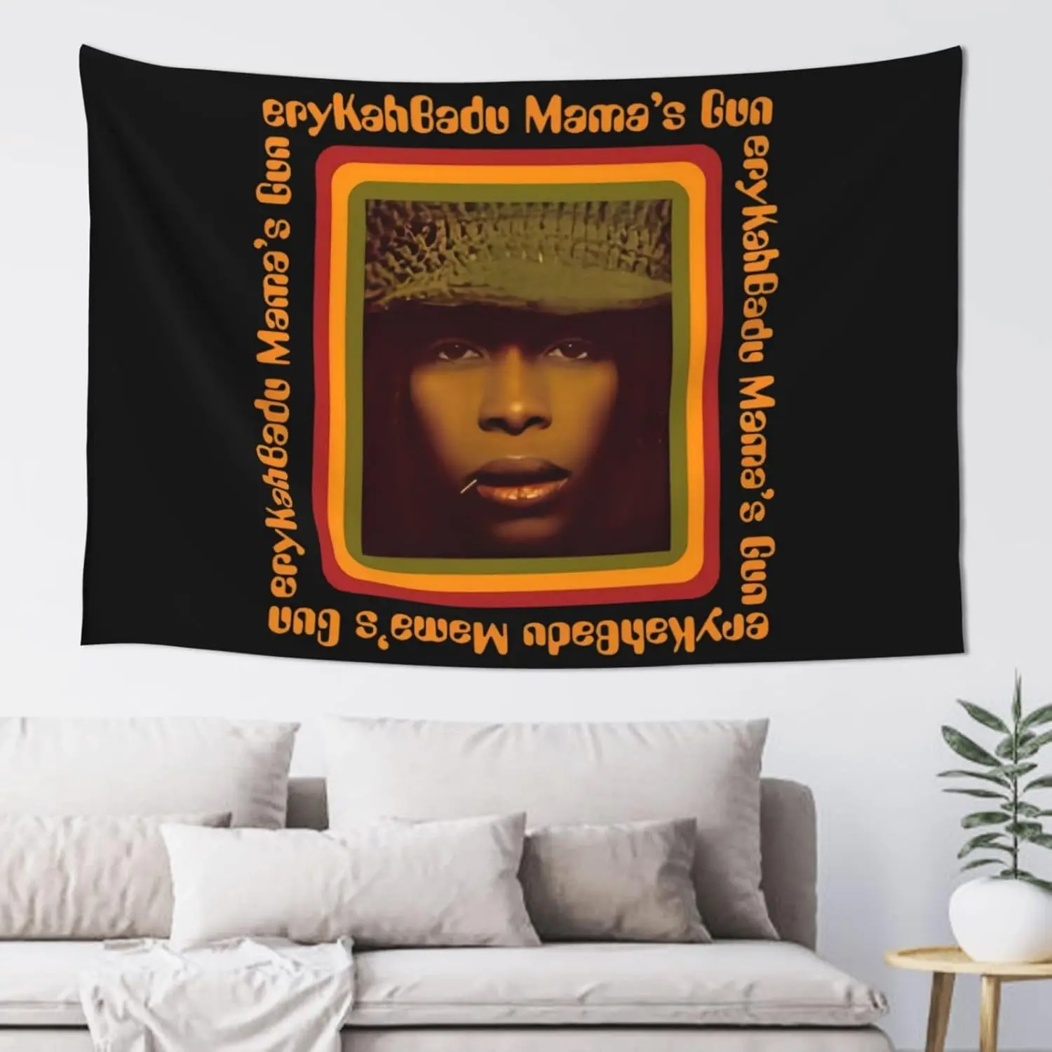 Erykahn Music Badu Art Prints Poster Wall Decor Tapestry, for Clubs Bars University Dormitories Living Rooms Bedrooms Gift Home Hanging Decorate Tapestries
