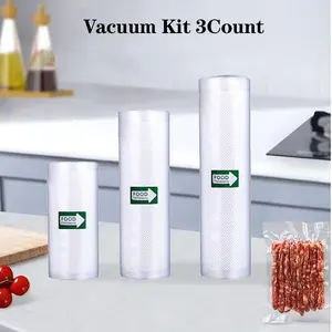 Vacuum Sealed Bag, 3 Rolls/set 7 Layer Co Extruded Diamond Patterned Food Vacuum Preservation Bag, Vacuum Packaging Bag for Vacuum Sealing Machine, Vacuum Packing Seal, Vacuum Seal Bags