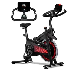 [New arrived] Exercise Bike 18LBS Flywheel ,Spinning bike 300 LBS Maximum load capacity,Stationary bike Cycle Adjustable Brake Button; Adjustable Handlebar Height; Adjustable Seat Height.