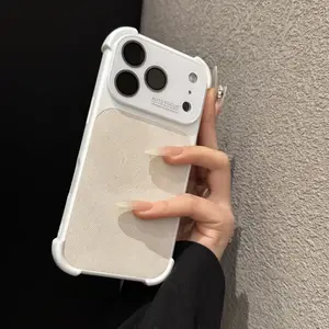 New Textured Skin-Friendly Back Panel for IP17promax Four-Corner Airbag Anti-Fall Lens Protective Film Phone Case IP16/15/14promax
