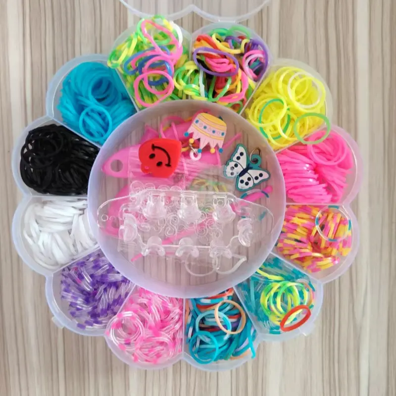 631pcs DIY Rubber Band Bracelet Making Kit, Colorful Rubber Bands Box, Handmade Jewelry Making Supplies, Gift for Braiding Bracelets, Loom Bracelets, Rubber Rings