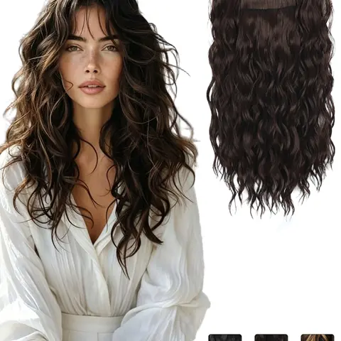KAIRIYA 12 Inch Wavy Clip-in Hair Extensions, Gorgeous Fluffy Wigs for Women, Synthetic Hair Extensions for Party, Daily Use, Synthetic Hairpiece, Wavy Synthetic Hairpieces