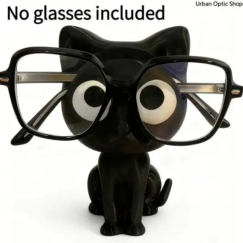 Wooden Cat Shaped Glasses Holder, Novelty Eyewear Holder Stand for Desks and Nightstands, Decorative Display for Daily Use, Tabletop, Christmas, Engagement, Anniversary, Desk Stand, Pvc Plastic