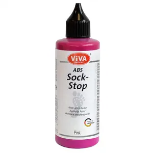 Viva Decor ABS Sock Stop (2.77 Fl oz, Pink) - Fabric Paint for Non-Slip Socks, Bath Mats & More - Latex-Free, Water-Based, Washable - For Grip Socks DIY