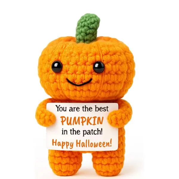 Mini Pumpkin Decor Halloween Boo Basket Stuffers Gifts for Women Men Spooky Basket Stuffers Halloween Indoor Decoration for Him Her Adult Teens Thanksgiving Decoration Handmade Crochet Pumpkin Baskets