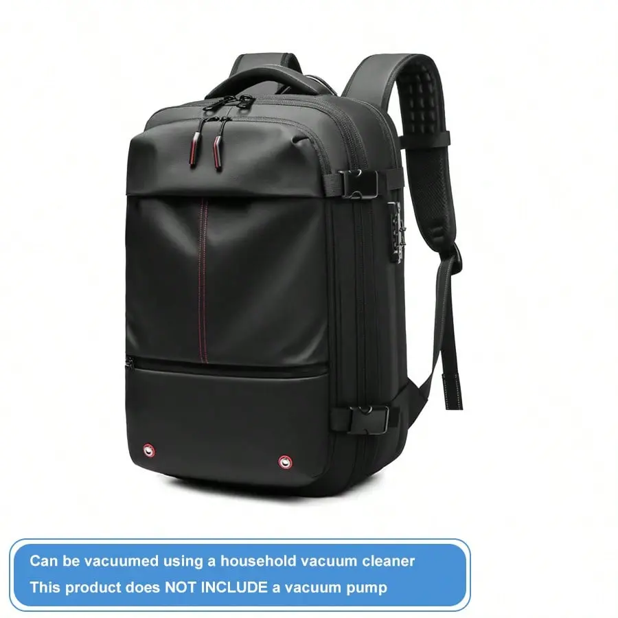 Vacuum Seal Travel Backpack 60L with Expandable HyperSeal Air Compression Vacuum System Water Resistant TSA Lock (Vacuum Pump Not Included)