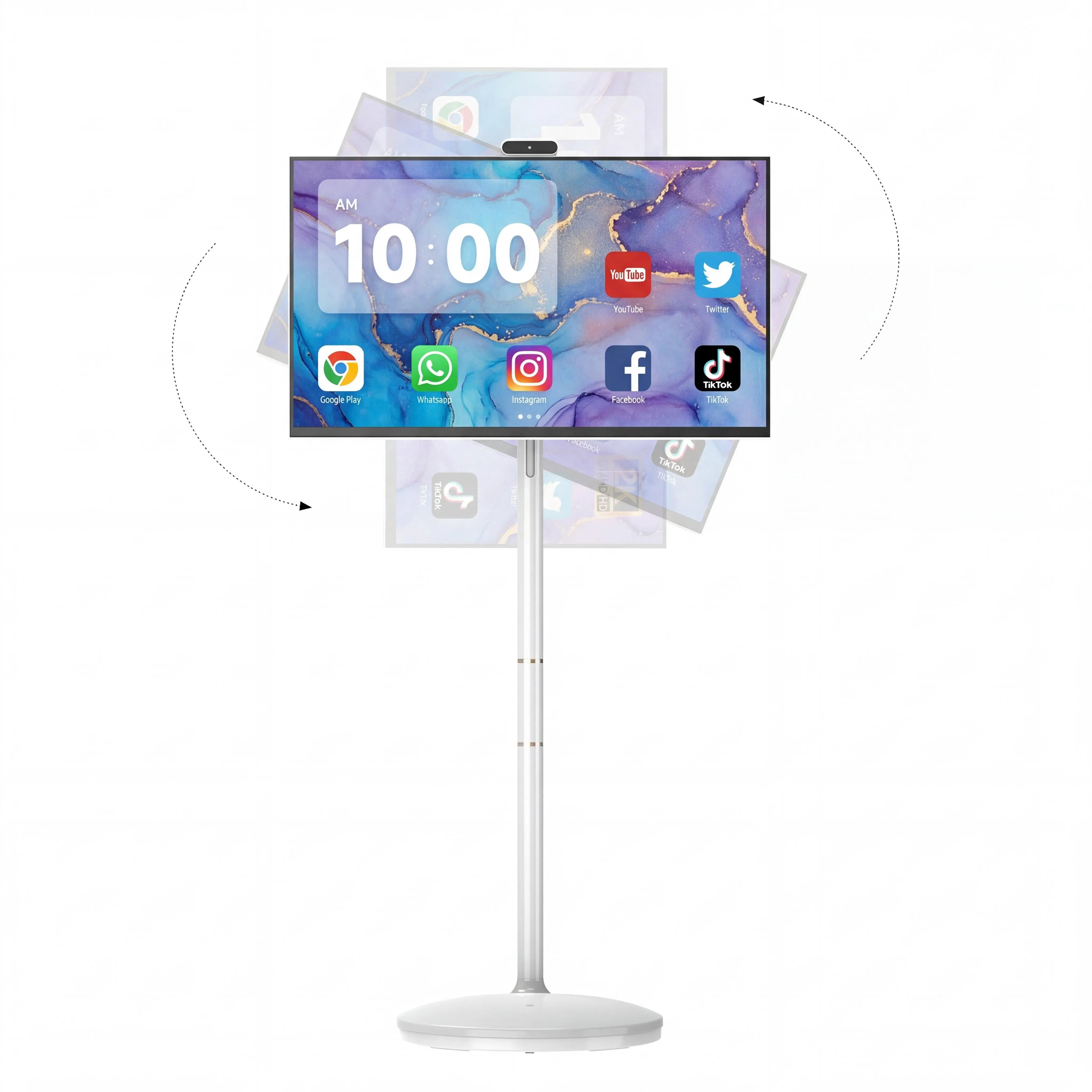 MWE 32" Portable Smart Display with Wheels, 2K TouchScreen, Android System, 8H Battery Life, Remote ControlType-C/USB/HDM Connectivity