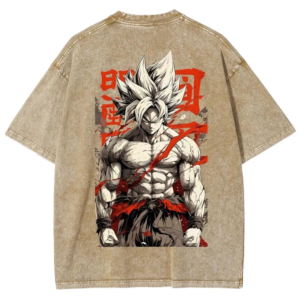 Dragon Ball DBZ Goku Anime Washed Graphic Tees Funny Japanese