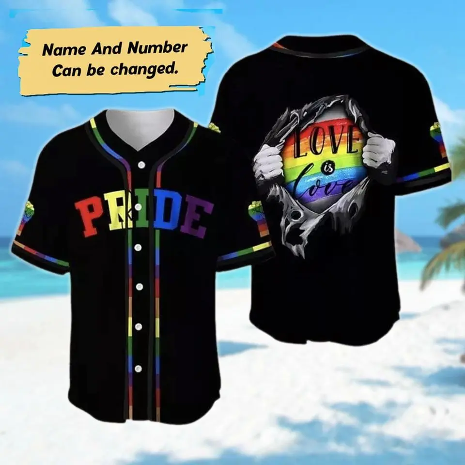 Custom LGBT Pride Rainbow Baseball Jersey Shirt, Rainbow Pride Shirt, Rainbow Lips Jersey Shirt, Lgbt Jersey Shirt, Lgbt Pride Jersey Shirt
