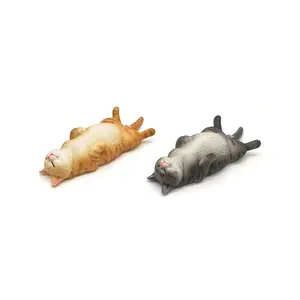 Sleeping Cat Statue Mini Animal Model, Solid Simulation Sculpture, Perfect for Home Decor, Farm Decoration, Birthday Gift