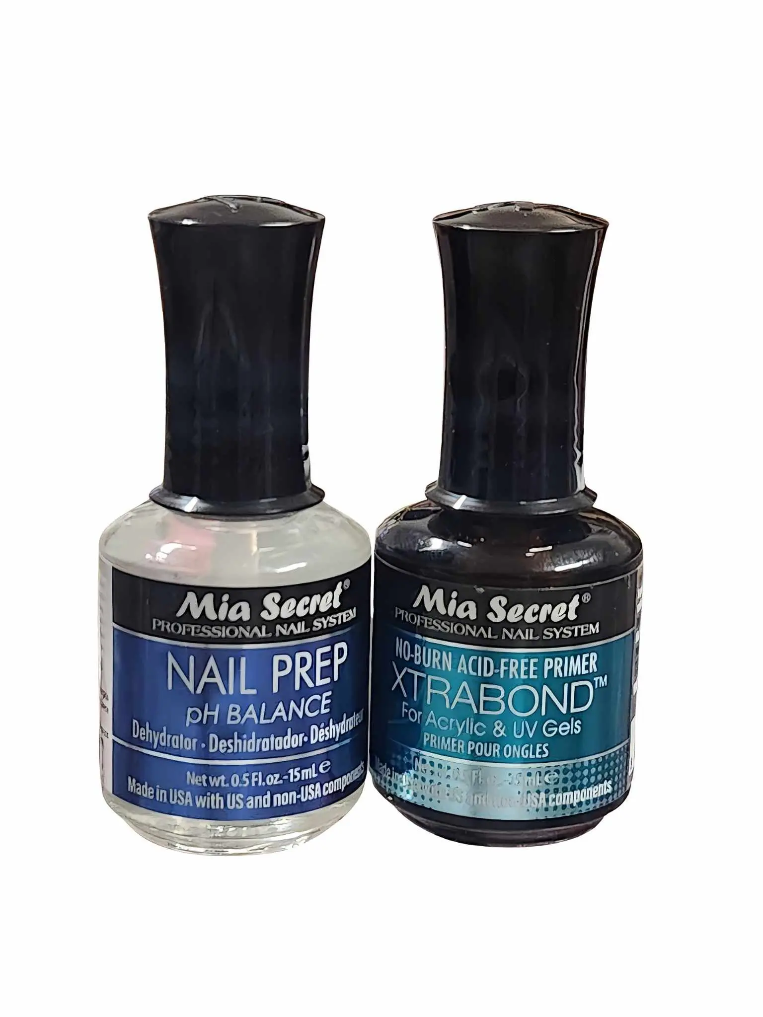 Mia Secret Extrabond Primer and Nail Prep Dehydrator Set, pH Balancer for Professional Care, Travel Size Nail Supplies, 15ml, Glass Bottle, On-The-Go Manicures, Nail Care, Ballerina