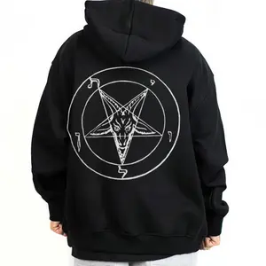 Dark Aesthetic Clothing Dark Wear - Hail Satan Design Unisex Hoodie, Sweatshirt, T-Shirt, Chicanos Clothing, Chicano Outfits, Cholo Clothes Unisex Classic Dark Style, Gothic, Baphomet Graphic Demons Menswear Oversized Streetwear