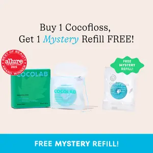 COCOLAB Delightful Mint Dental Floss - Award-Winning, 500+ Woven Fibers, Coated in Coconut Oil for Freshness & Plaque Removal - 33 Yd, 2-Month Supply