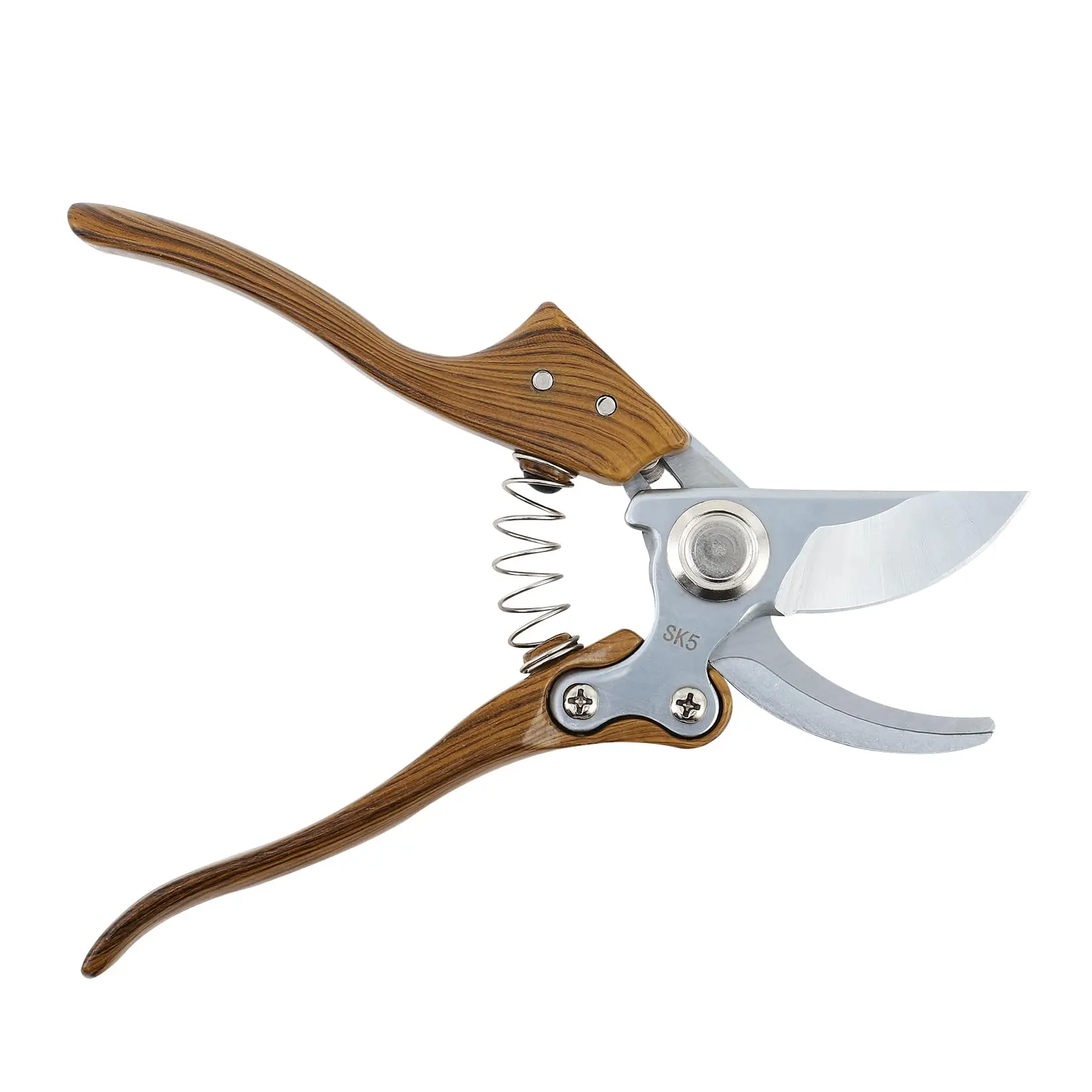 Garvee Professional Pruning Shears - High-Carbon 75Cr1 Blades Limb Branch Cutter, 8x20cm Aluminium Wood-Grain Handle Tree Trimmer for Florists, Effortless Cutting Heavy-Duty Garden Pruning Tool