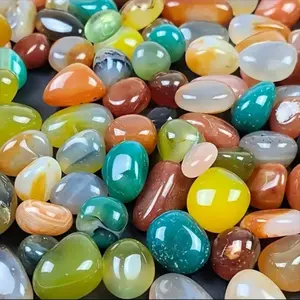 Mix Color Polished Decorative Stones for Meditation Aquarium Decoration, Vase Filler Plant Pot DIY Handmade Landscape Home Office Decor, Fish Tank Decorations