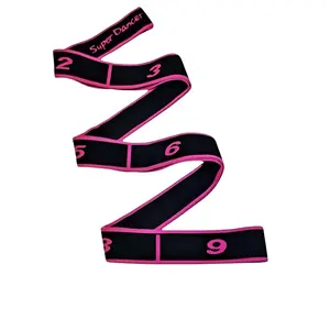 Stretching Strap - Yoga Stretch Belt with 8 Loops, Multi-Segment Design & Storage Bag - Elastic Exercise Strap for Physical Therapy, Home Workout, Pilates, Hamstring & Full Body Flexibility Training | Pink