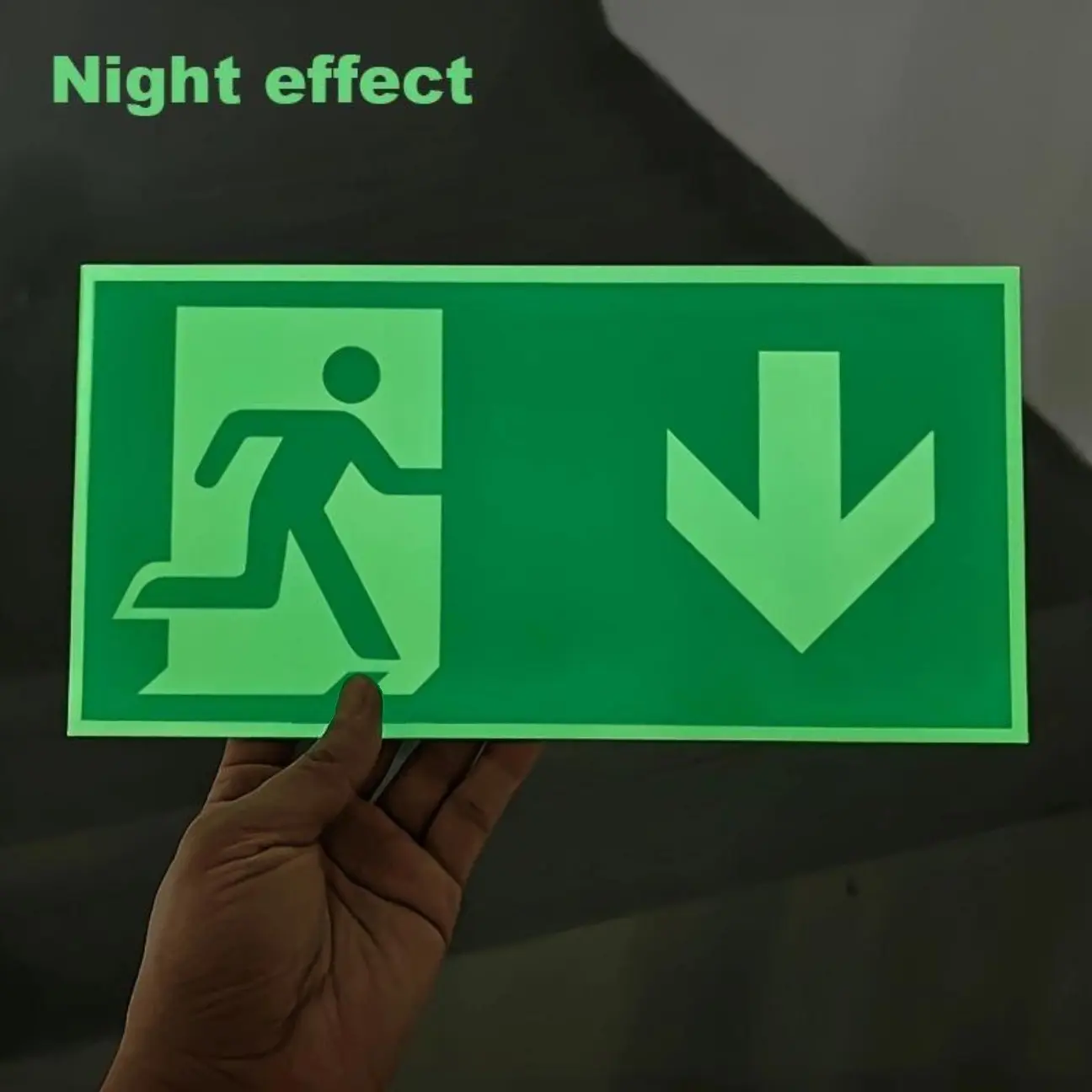 1/4/7 Counts Glow in The Dark Emergency Exit Sign Sticker Set, Sticker Packs, Glowing Fire Safety Quick Evacuation Easy Installation Versatile Use Durable PE Fire & Evacuation Indicator for Workshops, Offices, Public Spaces, Home Decor
