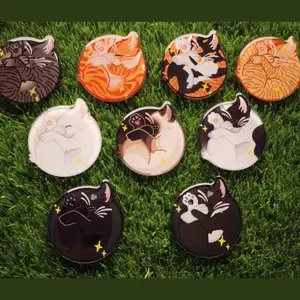 [BADGE REEL VERSION] Cute Cat Badge Reel with Belt Clip – Retractable ID Badge Holder for Nurses, Teachers, and Office Workers – Cat Lover Gift