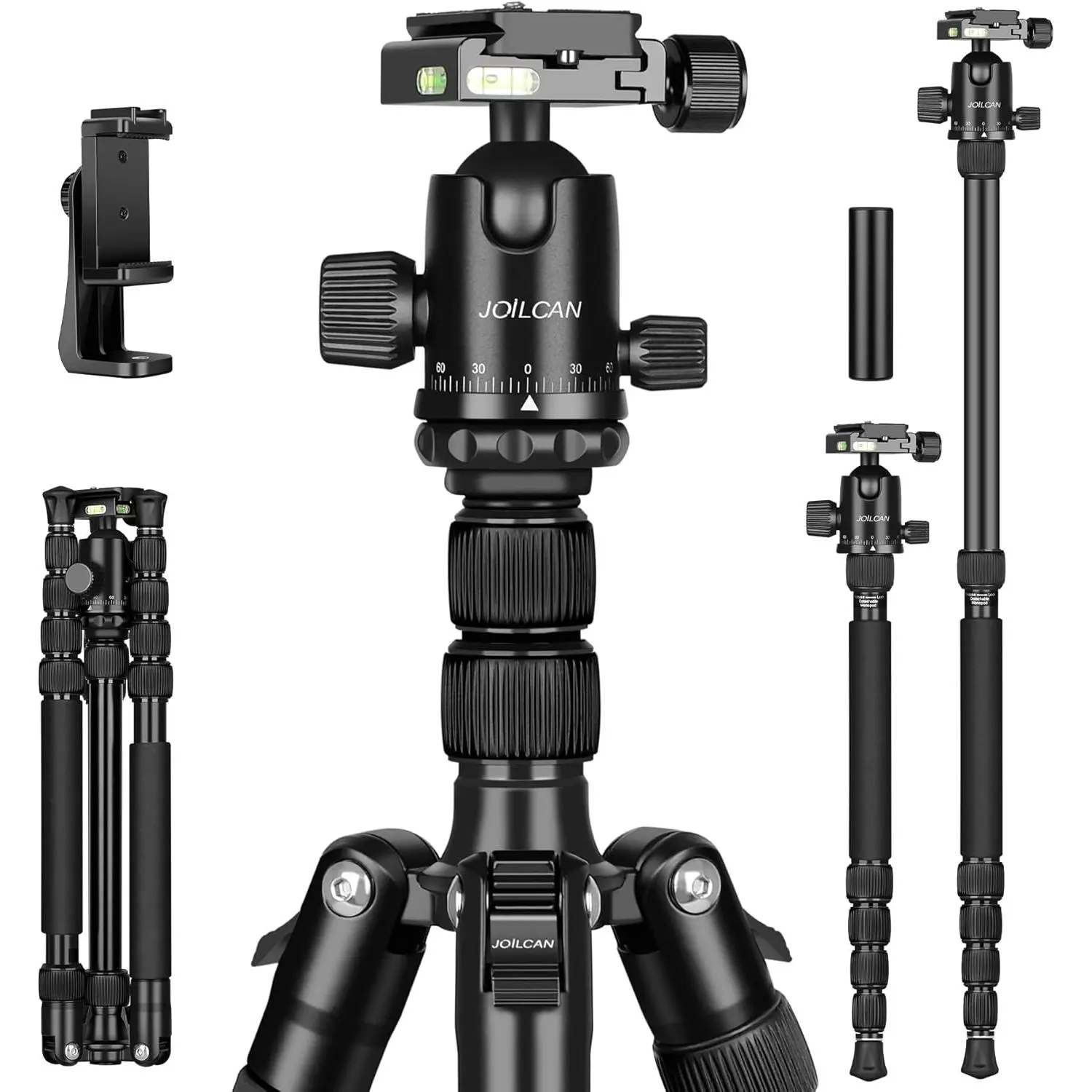 Heavy Duty 80/85" Tripod for Camera & Phone, DSLR Binoculars Spotting Scope Camcorders Video Stand, 360 Ball Head, 35 lbs Loads