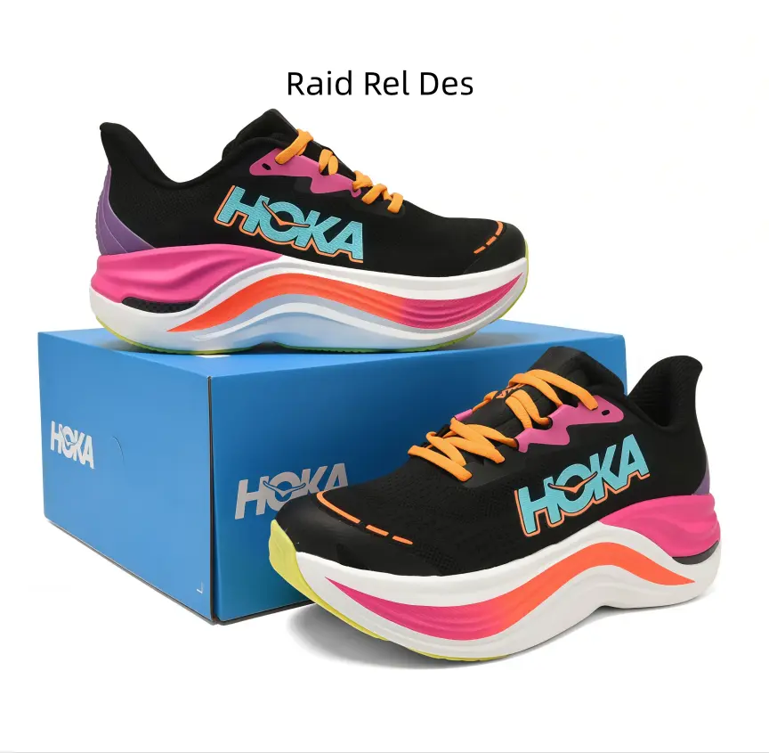 Cloud soft wave-shaped performance shoes with vibrant gradient midsole layers