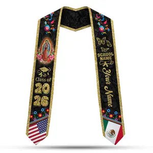 Personalized Mexican American Graduation Sash, Class of 2026 Latino Graduation Stole, Gifr for Seniors