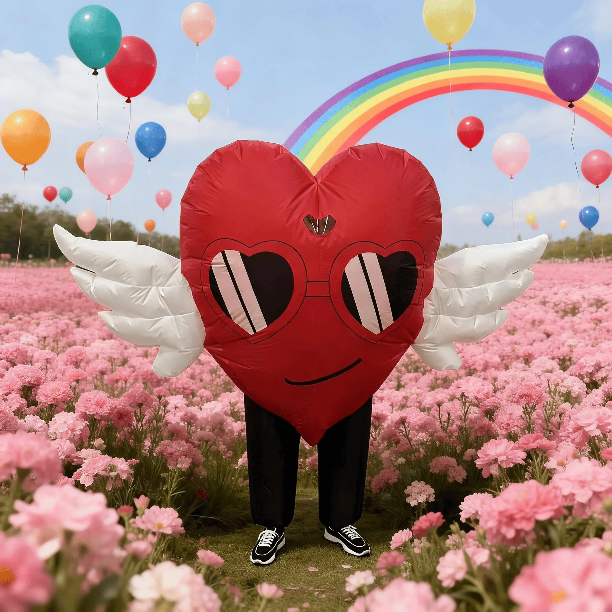 New Heart Wings Inflatable Costume for Adults, Unisex, Festive, Perfect for Valentine's Day, Halloween, Christmas, Carnival Parties