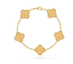 Pre-owned Van Cleef & Arpels Vintage Alhambra bracelet, 5 motifs, yellow gold