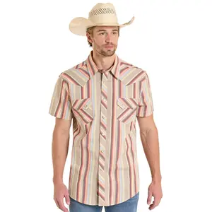 ROCK&ROLL SHIRT MENS DARK BROWN  SHORT BMN3S08309