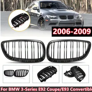 Glossy Black Car Front Kidney Grille Grill For BMW 3-Series E92 Coupe & E93 Convertible 2007-2010 Racing Grill Replacement Grill Parts