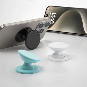 Solid Color Design Soft Silicone Mobile Phone Grip Holder, Collapsible & Expandable Phone Grip Stand, Phone Accessories for Smartphones, Multifunctional Phone Stand, Vacuum Phone Stand, Adjustable Phone Stand, Cellphone Holder, Flexible Phone Holder