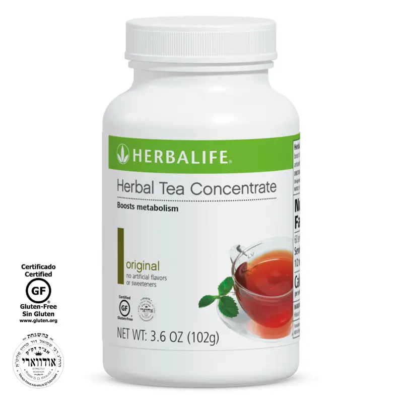 Herbalife Original Herbal Tea Concentrate, 3.6 Oz Natural Health Drink Mix, Green Tea Extract, Caffeine Dietary Supplement, Gluten-Free, Portable Canister, Ready-to-Mix Hot/Cold Beverage for Daily Hydration & Nutrition