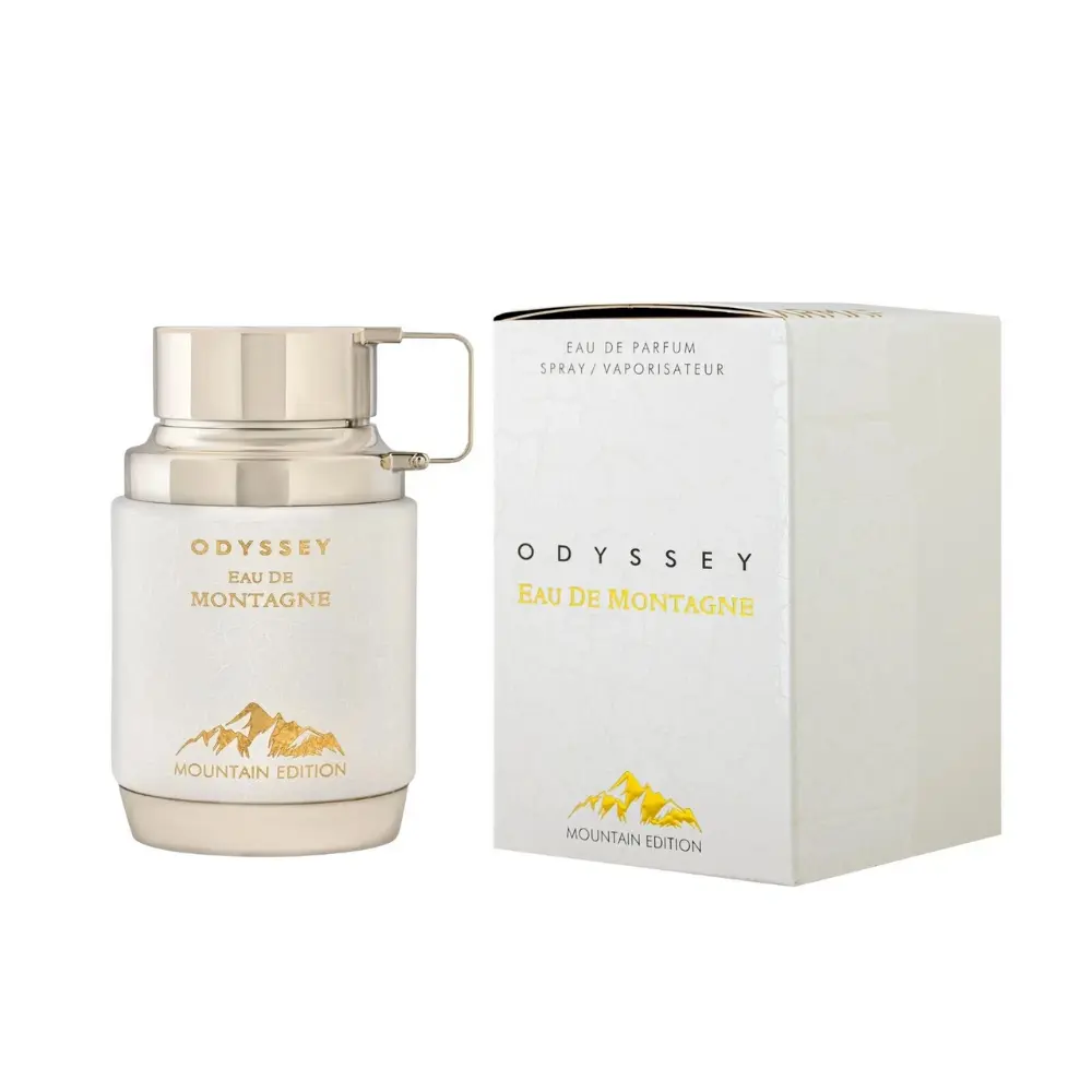 Armaf Odyssey Montagne Eau De Parfum for Men - Mountain Edition, 3.4 Oz, Long-Lasting Oriental Vanilla Scents Perfumes, Alcohol-Free Aroma Eau De Parfum, Fragrance That Starts With A, Odyssey Edt, Alcohol Free Men's Fragrance