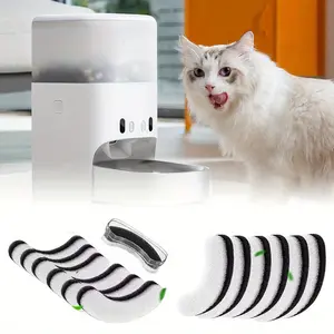 12PCS Pet Water Fountain Replacement Filters for Cats - Compatible with Automatic Drinking Dispensers,White with Black End Caps, Keeps Water Fresh and Clean, Pet Water Purification  Pet Product, Water Filter