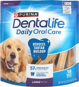Purina DentaLife Large Dog Dental Chews – 18 ct. Daily Oral Care Treats, Made in USA