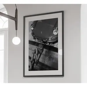 Vintage Porsche 911 Poster, Classic Car Wall Art, Black & White Print, Luxury Room Decor, Hypebeast Poster