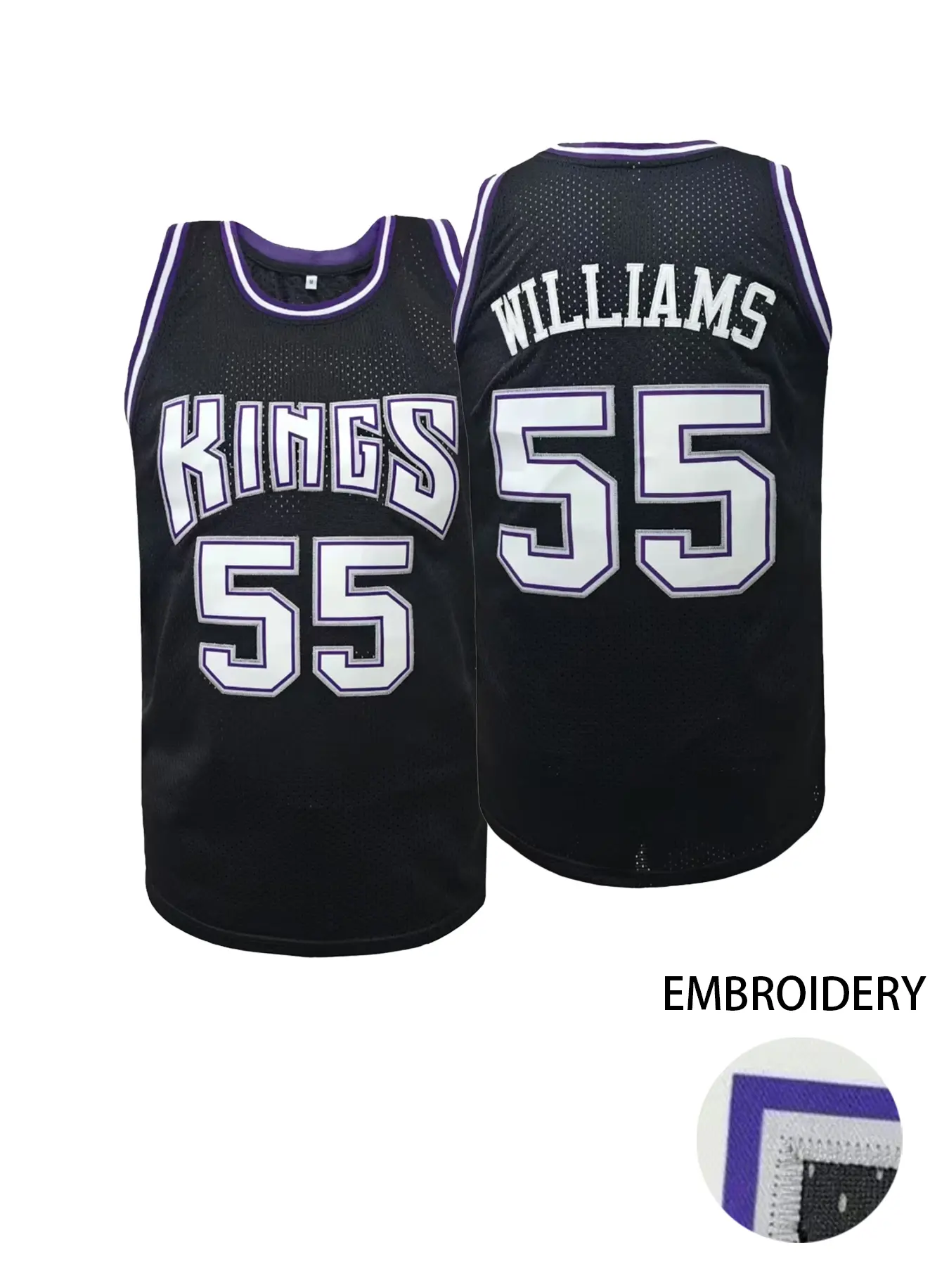 Men's KING #55 Basketball Jersey,Lettering Embroidered V Neck Basketball Jersey, Breathable Comfortable Basketball Clothing for Outdoor Training,Lightweight Jersey