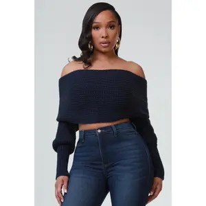 Multi Way Wrap Sweater - Navy Blue