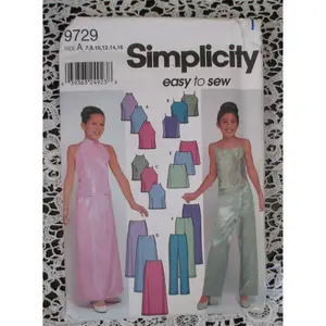 Simplicity 9729 Girls Easy To Sew Tops, Skirt & Pants Size 7-16 NEW